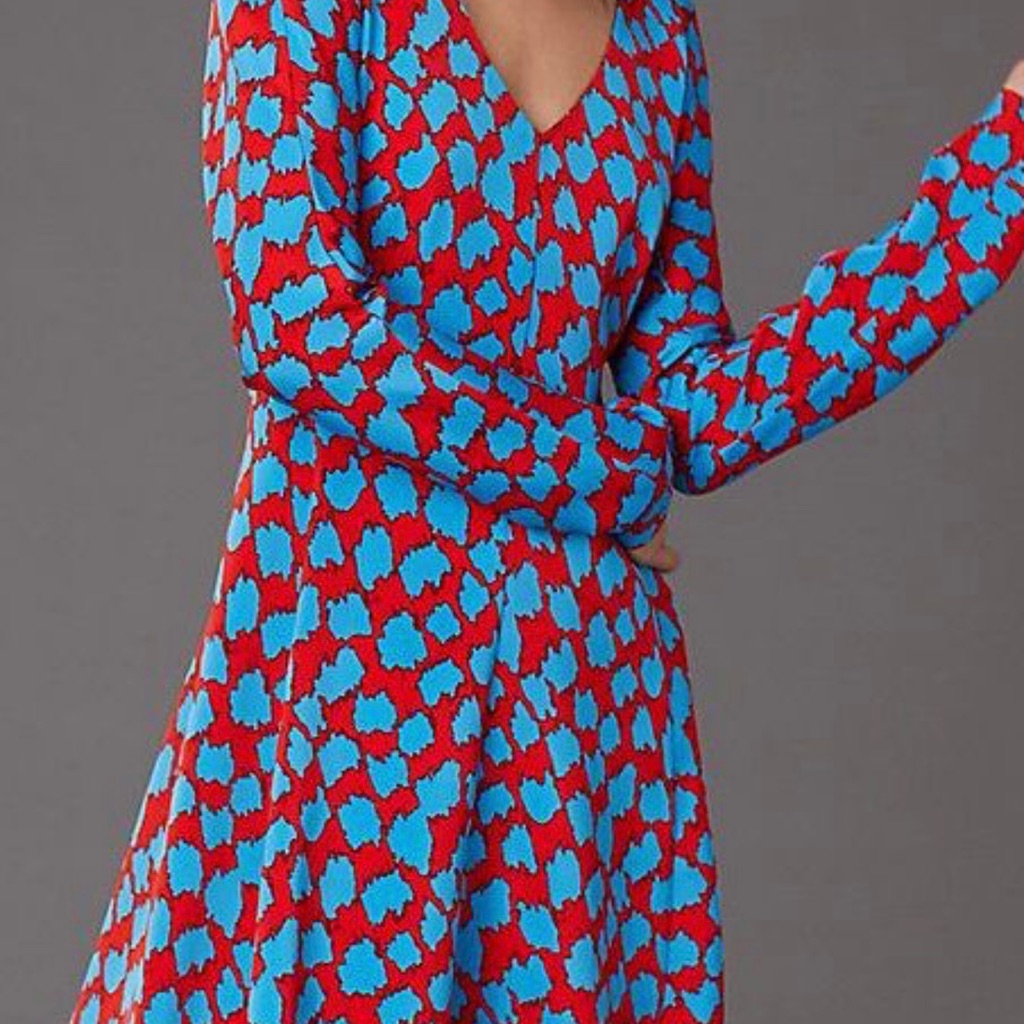 Nwt Dvf Long Sleeve Fit And Flare Dress